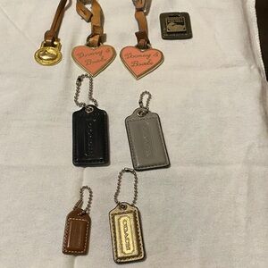 Dooney & Bourke Heart and Tag Keychains - Pink, Gold, Black, Brown